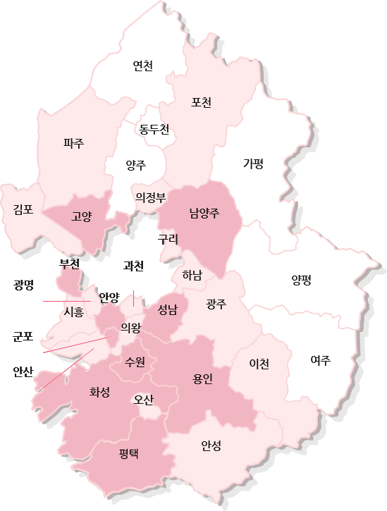 Gyeonggi-do area map