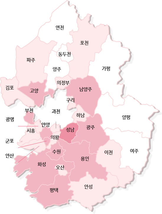 Gyeonggi-do area map