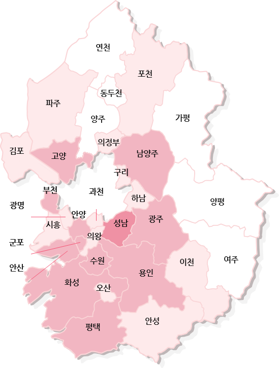 Gyeonggi-do area map