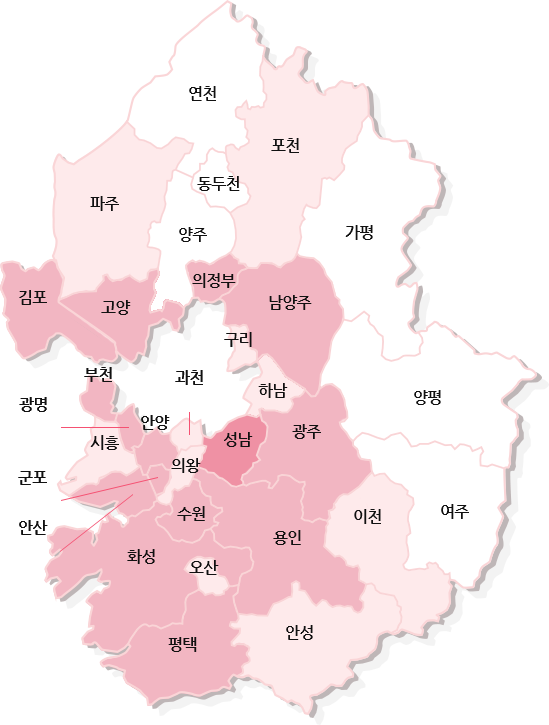 Gyeonggi-do area map