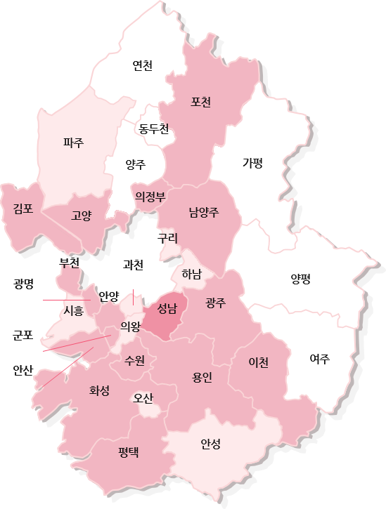 Gyeonggi-do area map