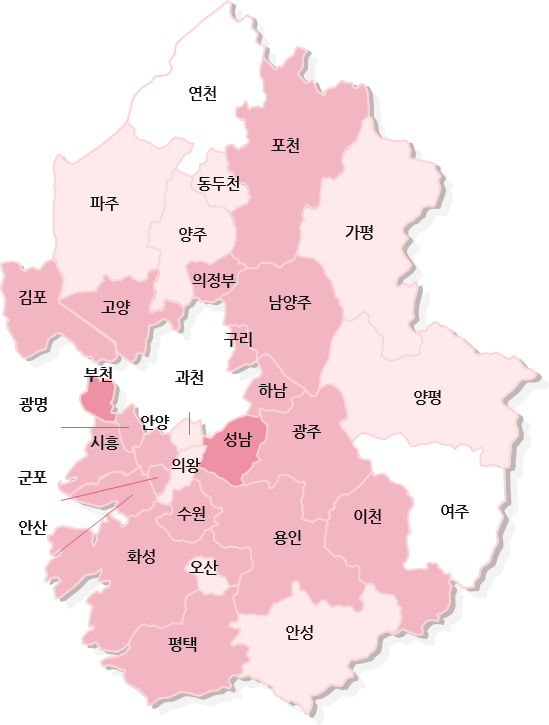 경기도 지역 지도