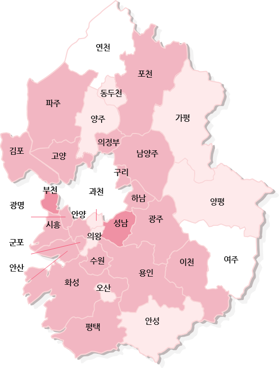 경기도 지역 지도