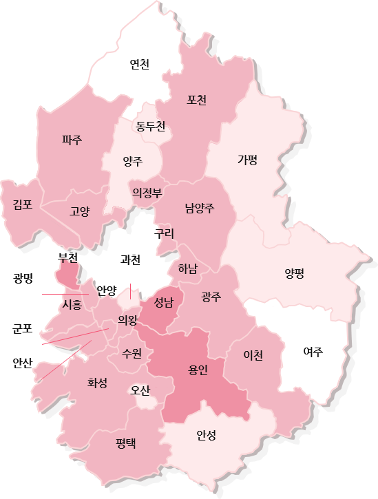 경기도 지역 지도