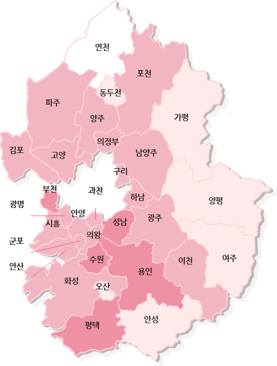 경기도 지역 지도