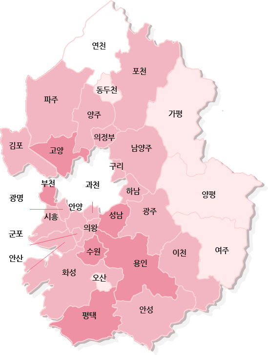 경기도 지역 지도