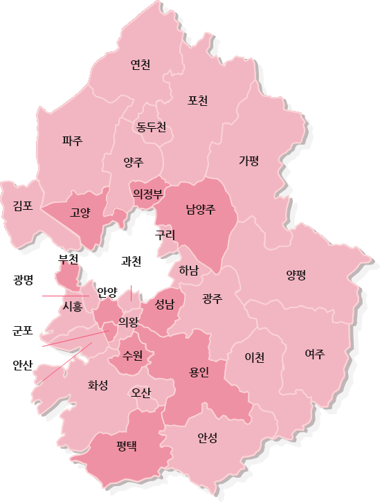 경기도 지역 지도