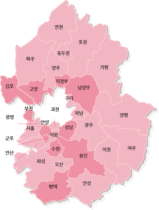 경기도 지역 지도