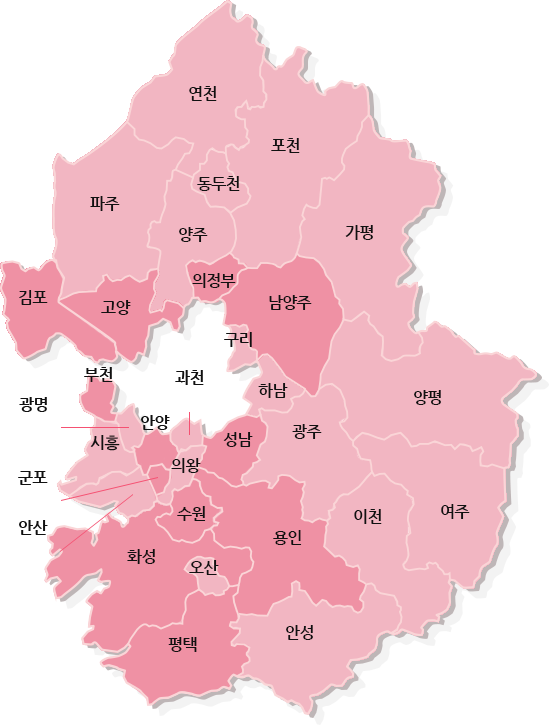 경기도 지역 지도