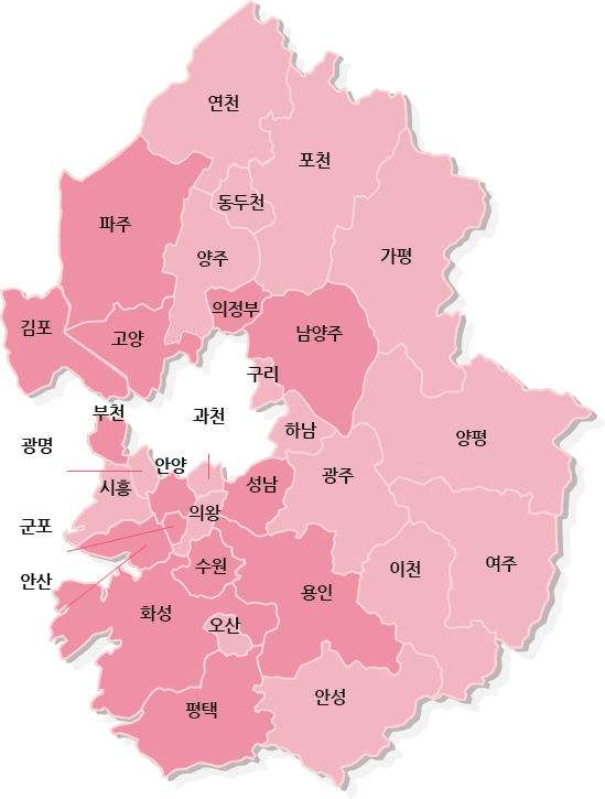 경기도 지역 지도