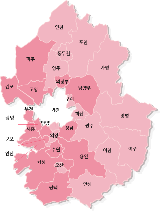 경기도 지역 지도